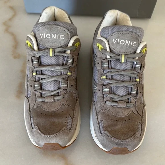 Vionic Taupe and Lemon Sneakers - Picture 2 of 9